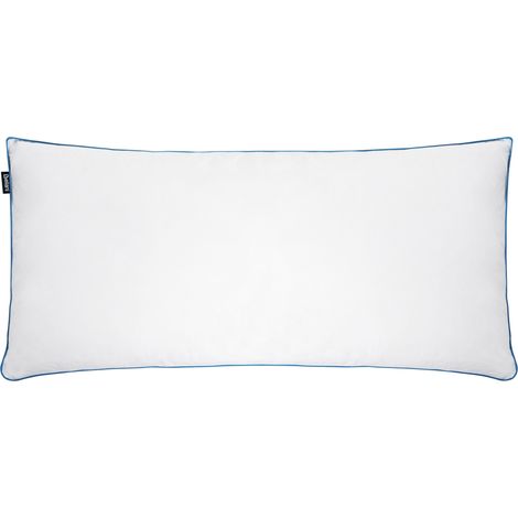 Almohada de plumas y plumón de pato de perfil bajo para cama funda de algodón blanco 40 x 80 cm Aneto