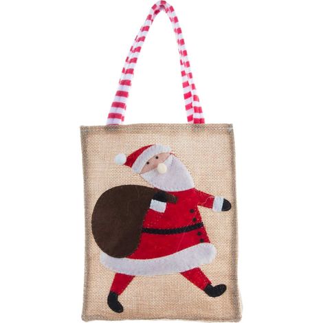 Sac Cadeau De Noël - Non Tissé Réutilisable - 19 x 15,5 x 4 cm - Avec Ansas - Pour Bonbons Et Petits Cadeaux - Lot De 1 (1/3)
