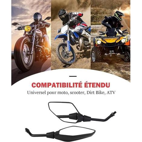 Rétroviseurs de Moto Guidon Universels 7/8& 22mm avec,Boulons Filetés 10mm et 8mm Inclus,Hexagone(2 Pièce) (1/4)