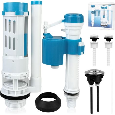 Kit Chasse d'Eau Réglable (22-32 cm) & Vidange Double Débit 20 cm (1/5)