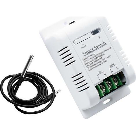 Intelligenter WLAN-Temperaturschalter mit Sensor, 1-fach, Einzelrelais-Ausgang, 3000 W, 16 A