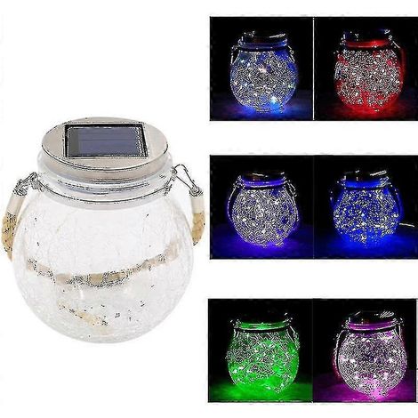 Lampe solaire LED boule en verre craquelé pour Pâques, Halloween, décoration extérieure pour jardin ou cour, Noël (1/5)