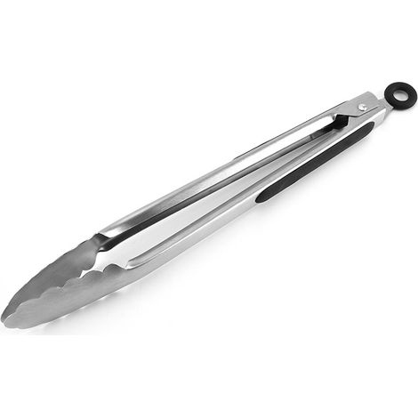 Pince à barbecue, pince à nouilles pour charbon de bois Pince de cuisine longue 1 pince à salade résistante à la chaleur pour le service de camping, 34,5CM de long-1 paire (1/3)
