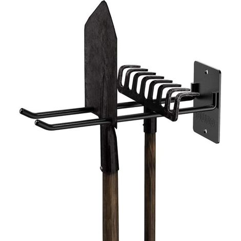 Lot de 4 organiseurs de rangement de garage en acier massif robuste pour le rangement des outils de jardin – Pelle, râteau, balai, support mural (1/5)