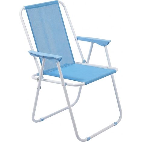 Sedia Spiaggia Pieghevole Aries Acciaio Mare Giardino Esterno 53x43x75 cm Blu