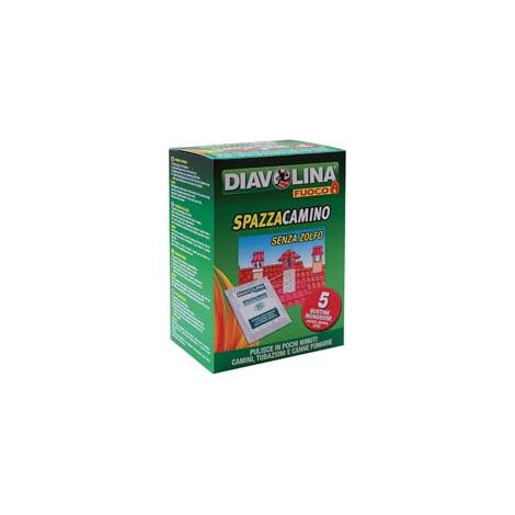 DIAVOLINA POLVERE SPAZZACAMINO- - 5 bustine da gr.50 - 6 pezzi DIAVOLINA