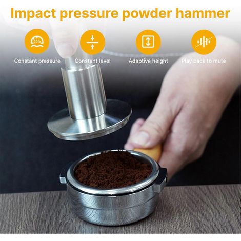 58,5 mm Kaffeetamper, einstellbarer Druck von 30 lbs, Kaffeepulver-Nivellierer, Impact Espresso Tamper, Verteiler