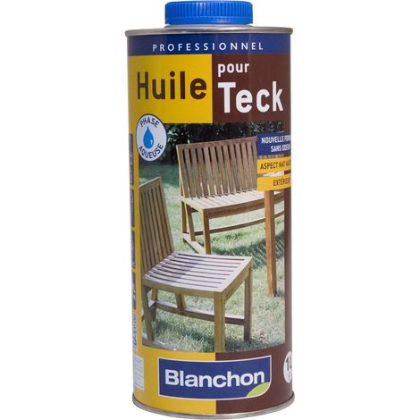 Blanchon – Huile pour bois exotiques 1L – Hydrofuge – Aspect mat – Protection extérieure – Séchage rapide 20-30 min