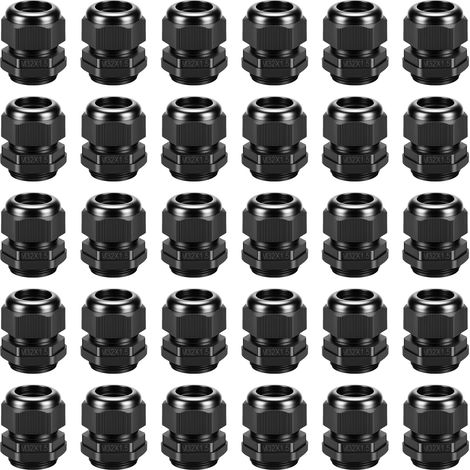 AMXCNOY Lot de 30 Presse-étoupes M32 IP68 - Nylon étanche pour câble 18-25mm, avec écrou de blocage et rondelle