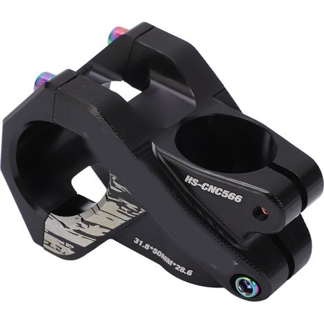 Potence de guidon de vélo légère et robuste, design ajouré, accessoire de guidon pour VTT, noir (1/5)