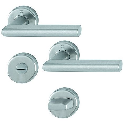 HOPPE® Drückergarnitur mit Rosetten Utrecht E1444Z/17KV/17KVS, Edelstahl, 3883996