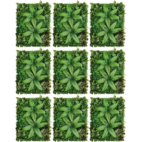 9X Panneau de verdure artificielle pour haie murale, herbe, clôture, feuillage Décoration (1/5)