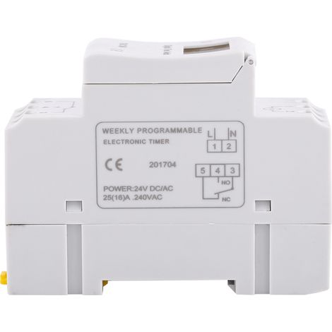 Wöchentlich programmierbarer Timer mit elektronischem Relais, LCD-Anzeige, 16 Ein-/Ausschaltzyklen, AC/DC 24V Timer