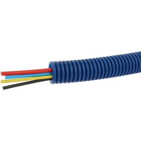 Gaine ICTA préfilée bleue Ø 20mm (bobine de 100m) 4x1.5mm² fil bleu-rouge-noir-vert/jaune Chronofil LEGRAND