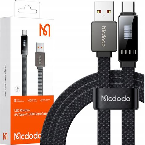 Cavo di ricarica rapida USB-C Mcdodo per Samsung Xiaomi TIPO C 6A 100W 1M LED (1/5)
