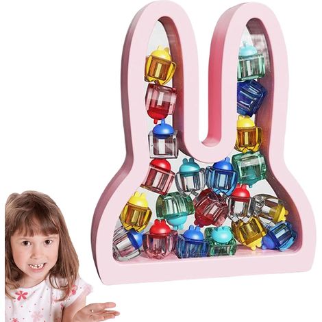Boîte de rangement pour dents de lait, avec étiquettes Boîte à dents en forme de lapin pour enfants avec indicateur de croissance (1/5)