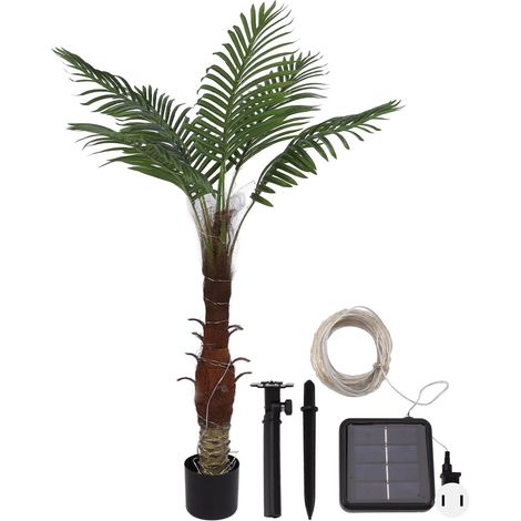 Palmier tropical lumineux artificiel 100LED 1m, arbre lumineux IP65 étanche, prise US 110V (1/5)