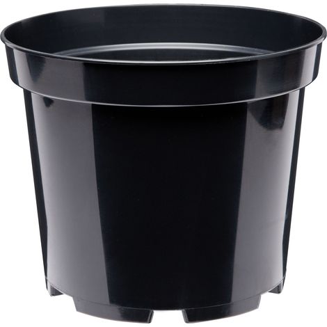 Garronda Blumentopf Kunststoff Pflanztopf rund Kräutertopf Anzuchttöpfe Blumentopf Schwarz für Innen und Aussen 26cm GD-0025 (Schwarz, ⌀ 26cm H 20cm) (1/3)