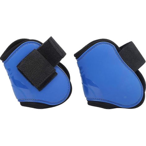 Guêtres de tendon pour chevaux, coque épaisse en PU, protection des jambes pour l'équitation de compétition, bleu M arrière (1/5)