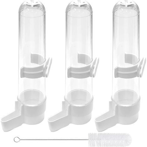 Drinking Fountains, Clear Plastic, 120ml, Hanging, Leakproof, 1 Cleaning Brush, Bird Companion (1/5)