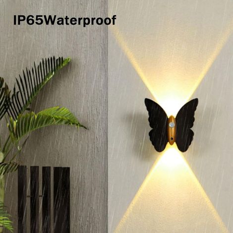 Markenlose LED-Schmetterlingswandleuchte, wiederaufladbar, dekorativ, goldfarben, IP65, 16 cm, Bewegungsmelder, Fernbedienung, für den Innen- und Außenbereich (1/5)