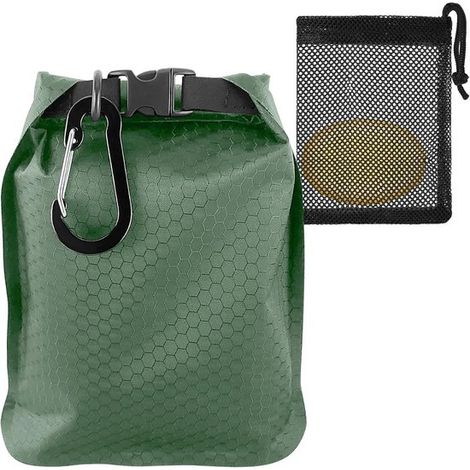 Reiseseifenbeutel Wasserdichte Seifenhülle Hygienisch für unterwegs Schnelltrocknender Verschluss 17 x 13 cm Grün (1/5)