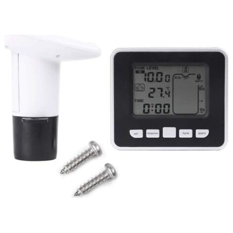 Transmetteur de Capteur de Niveau d'eau Ultrasonique avec Sonde pour Puit - Capteur de Profondeur de Réservoir avec Affichage de Température et Écran LED 3,3 Pouces (1/4)