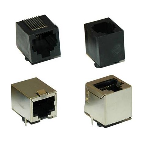 encitech RJJ-64NF-V Connecteurs RJ45 2101-0110-14 embase femelle, verticale Nombre de pôles 6P4C noir 1 pc(s) A331952 (1/2)