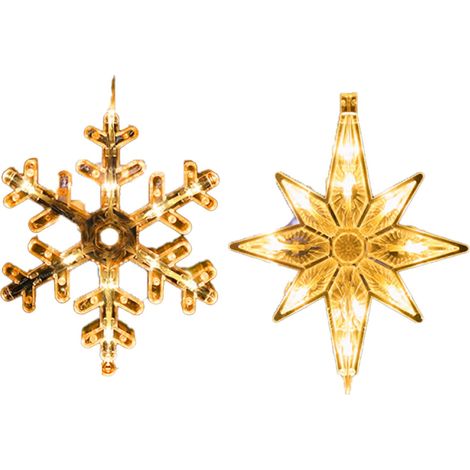 Lichtersterne für Weihnachten, 27,4 cm große leuchtende Weihnachtssterne für Fenster und Tannenbaum, aus Kunststoff, mit LED-Beleuchtung, große hängende Silhouetten-Dekoration (1/5)