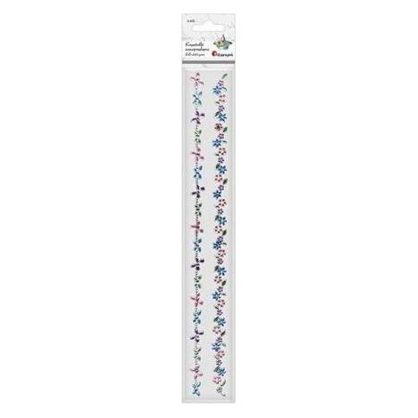 Selbstklebende Kristalle auf einem Streifen, Blumen, 2 Stück