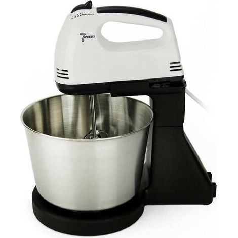 TrAdE Shop Traesio - Frusta Elettrica Sbattitore Sc-1620 Con Ciotola 7 Velocità Mixer Impastare -