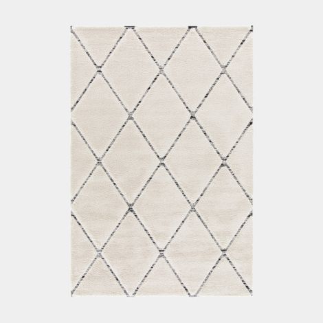 Tapis de salon graphique en relief - Louisa - Crème et noir - 160 x 230 cm (1/5)