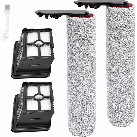 Rodillos de repuesto para Dreame H15 Pro, accesorios de aspiradora húmeda/sec: 2 rodillos + 2 filtros + 1 cepillo de limpieza. (1/5)