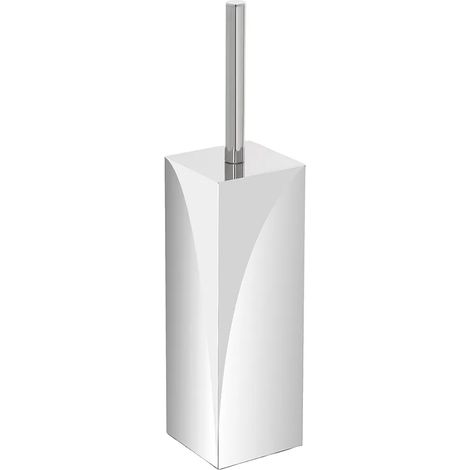 Portascopino quadrato in acciaio inox 304 con setole nere e secchio estraibile (1/4)