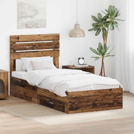 Estructura de cama con cajón con cabecera Madera contrachapada