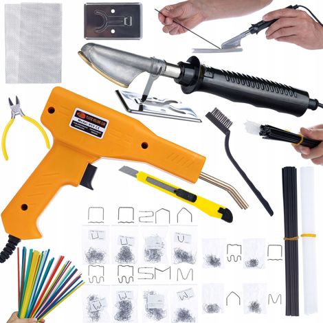 Saldatore per lisciare plastica con set plastiche e reti + Cucitrice in valigetta 200 graffette + 800 graffette + Kit Prowelder Mini (1/5)