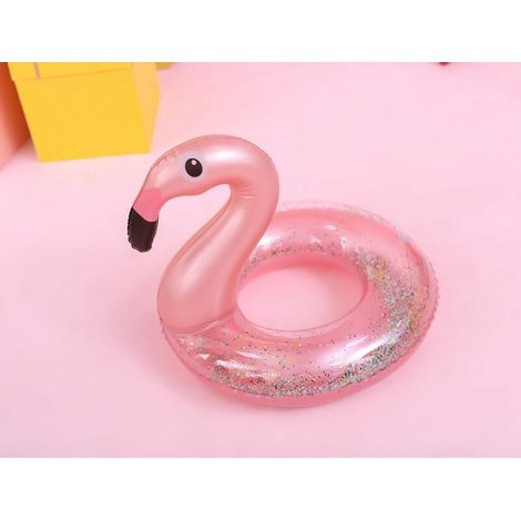 Bouée gonflable flamant rose à paillettes, bouée pailletée, matelas gonflable, chaise de piscine, jouets de plage amusants (1/5)