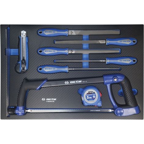 KING TONY - Module mousse + PP  9 pcs Scie et limes (1/9)
