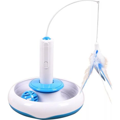 Jouets interactifs pour chats, jouets pour chats à plumes rotatives électriques automatiques, jouets sportifs amusants pour chats d'intérieur (1/3)