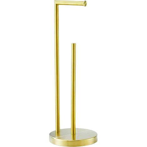 Freistehender Toilettenpapierhalter, Edelstahl 304, gebürstetes Gold - Freistehender Toilettenpapierhalter, Edelstahl 304, gebürstetes Gold (1/5)
