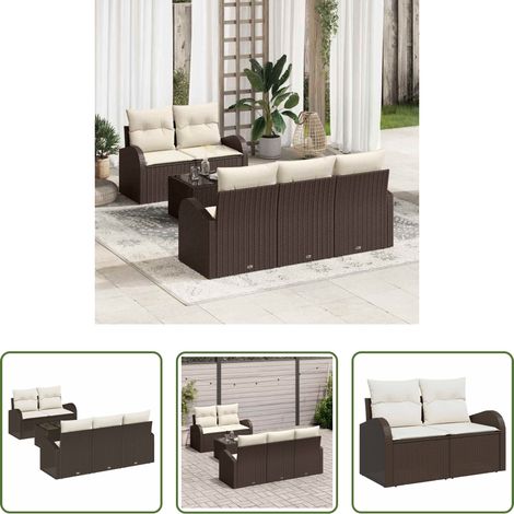 Terrassensofa -  Gartensofa-set Braun 55 x 55 x 37 cm Poly-Rattan (1/5)