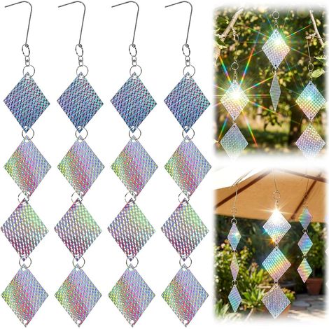 Lot de 16 répulsifs anti-oiseaux - Double face - Forte réflexion - Répulsif contre les pigeons - Pour fenêtres de maison, vergers, jardins, balcons