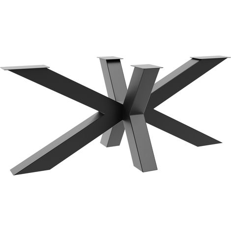 MetaloPro Tischbein Acamar Extreme – Schwarzes Robustes Metallgestell In Spinnenform Für Moderne Ess- Und Arbeitstische In Zeitgemäßen Innenräumen - 180x80x72cm