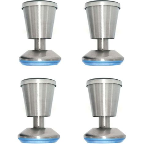 Juego de 4 patas de acero inoxidable para muebles, 80 mm de altura, regulables en altura de 0 a 5 mm - Crezuo