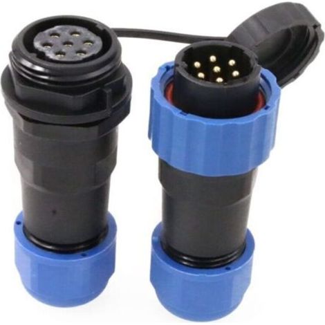 Connecteur étanche IP68 Circulaire LED Power Cable Plug Socket Wire Electric Panel Mount Solder Connector (Connecteur direct, 7 Pin)