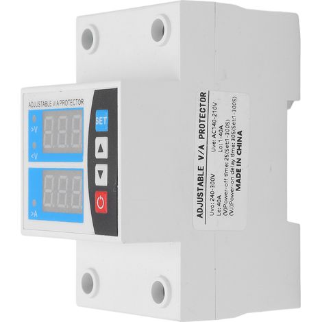 Relais de protection sur/sous tension 240V‑300V 40A avec affichage numérique, réarmement automatique, disjoncteur de sécurité pour tableau électrique (1/5)
