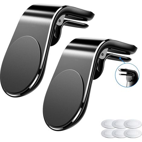 Support de téléphone portable pour la ventilation de l'aimant de voiture support de téléphone portable support de téléphone portable de voiture aimant universel pour appareil iPhone Huawei etc. (2PC), (1/5)