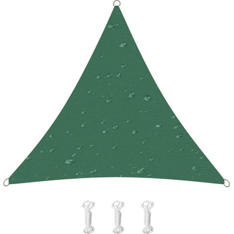Voile d'ombrage, 95% uv, convient pour terrasse, balcon, jardin, fête, événements en plein air (2 x 2 x 2 mètres, vert foncé)