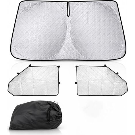 Car Sun Visor, 3 Pieces Front Windshield with Storage Bag  Sun Protection  Car Sun Protection  Foldable Sun Visor (1/5)