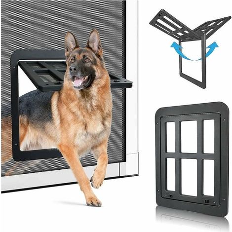 Chatière magnétique pour chien et chat Dimensions 34 cm x 44 cm Matériau ABS non toxique Verrou coulissant Installation facile (1/5)